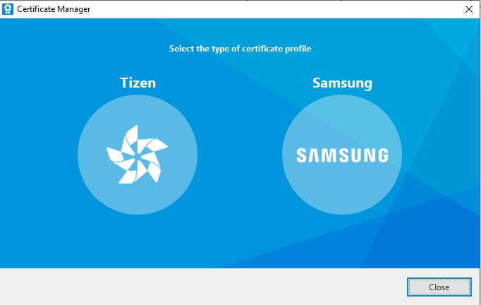 TizenCertificateTypeSelection